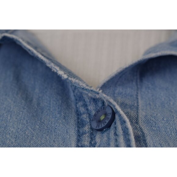 Worrnn Vintage 90s Blue Denim Shirt Shacket | size L - Picture 6 of 10